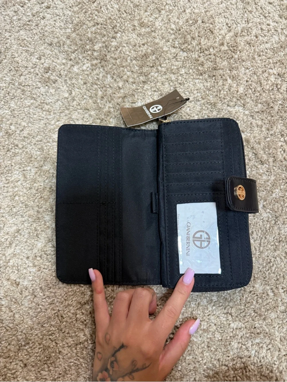 Gianni Bernini Quilted Black Wallet – NWT